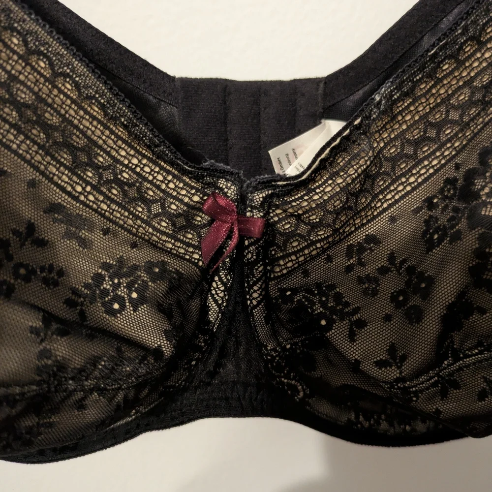 Anita Maternity Fleur Black Floral Lace Underwire Nursing Bra Size 42H